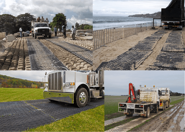 нанесение мата для защиты грунта