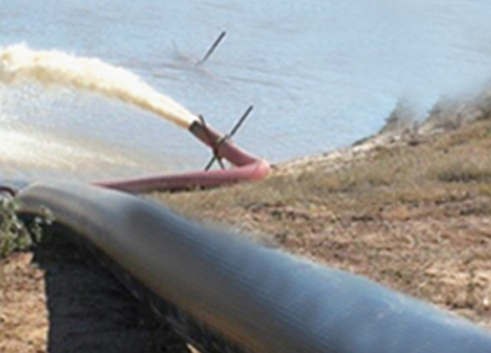 PVC hose on construction site
